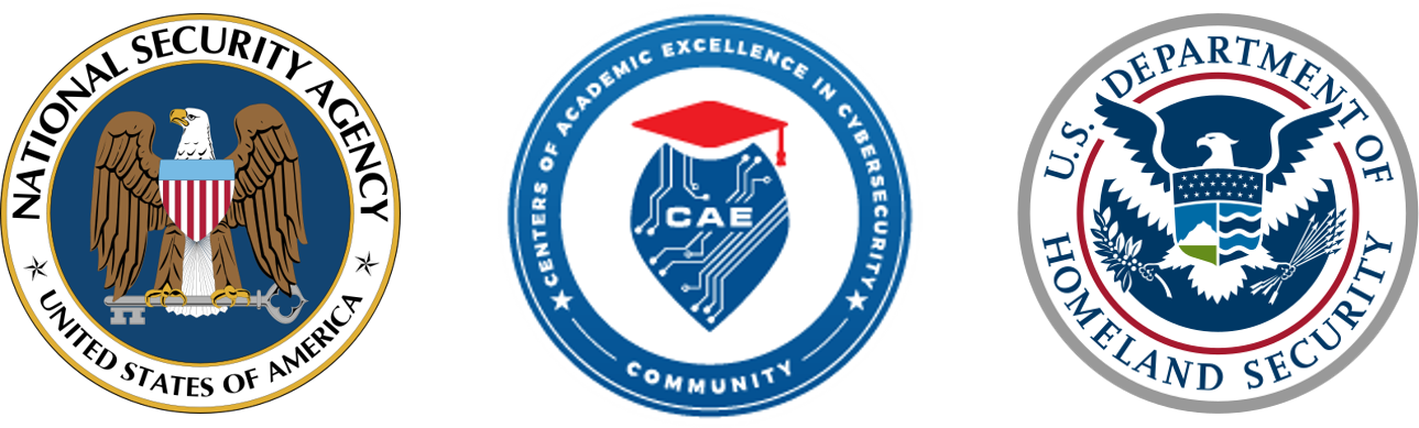 Seals of National Security Agency, Centers of Academic Excellence in Cybersecurity and U.S. Department of Homeland Security